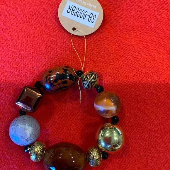 New Bala New York gold brown silver large beads bracelet - Picture 3 of 3